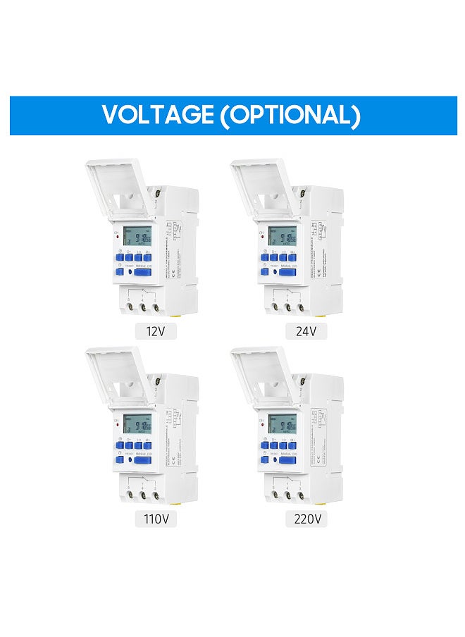 Generic - THC15A Digital LCD Power Programmable Timer Switch Relay 16A Amp Electronic Weekly 7 Days 16 On & Off Relay Timer Control AC 220V Din Rail Mount Timing Swtich - Image 1