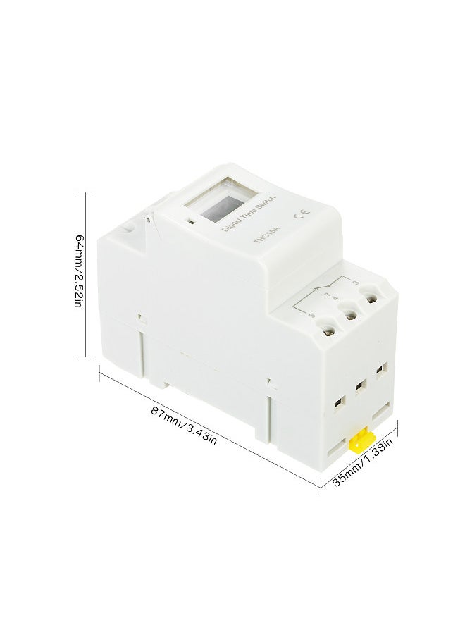 Generic - THC15A Digital LCD Power Programmable Timer Switch Relay 16A Amp Electronic Weekly 7 Days 16 On & Off Relay Timer Control AC 220V Din Rail Mount Timing Swtich - Image 1