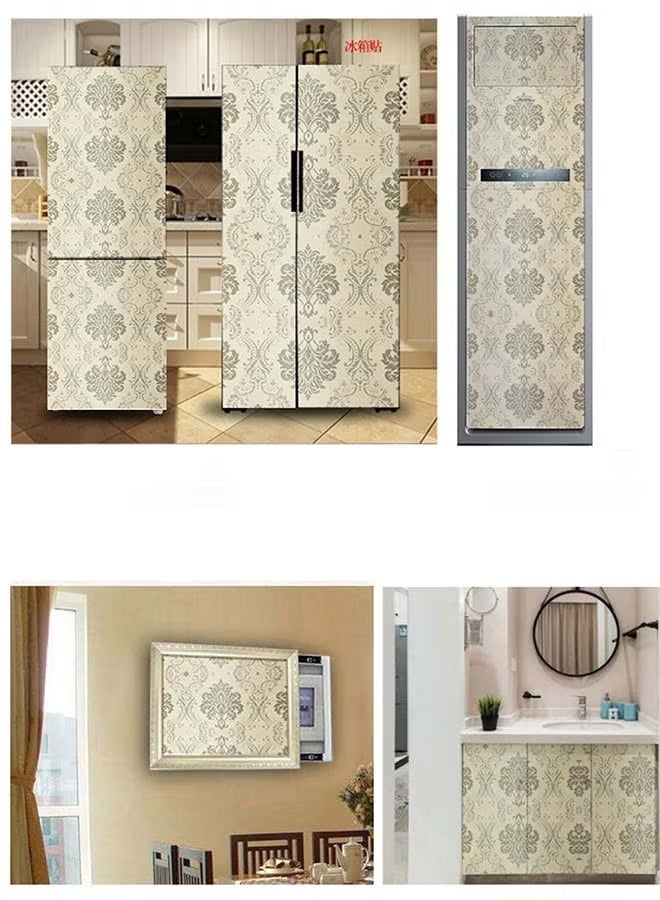 ورق حائط مقاوم للماء بنمط زهور على الطراز الأوروبي للخزائن والأدراج وورق حائط لغرفة النوم وبطانة رف الحمام وديكور الحائط 45 × 500 سم - Image 4