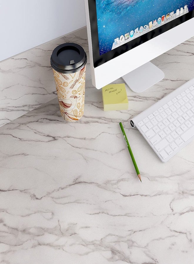 Decotalk Marble Contact Paper Peel and Stick Countertops Contact Paper White Marble Wallpaper for Countertops Waterproof Matte Marble Counter Top Cover Removable Vinyl Wallpaper for Kitchen 12"x120" - Image 5