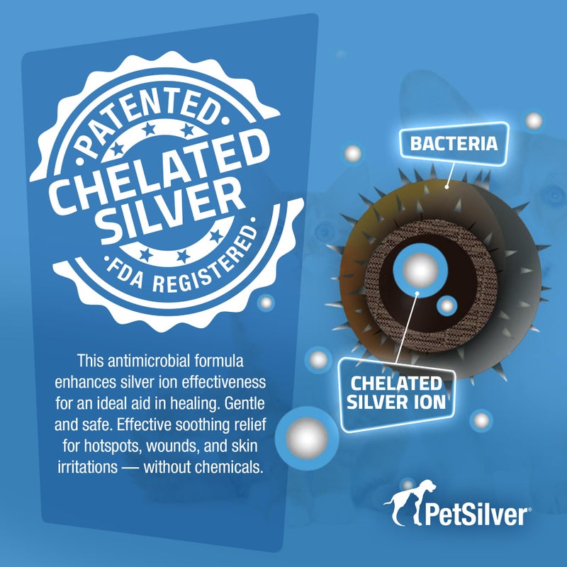 PetSilver Wound & Skin Spray - Dog Wound Spray, Hot Spot, Allergy Relief for Dogs, Itch Spray for Cats - Natural Skin Soother - Chelated Silver, Superior to Colloidal Silver - Made in USA - 16 fl oz - Image 4