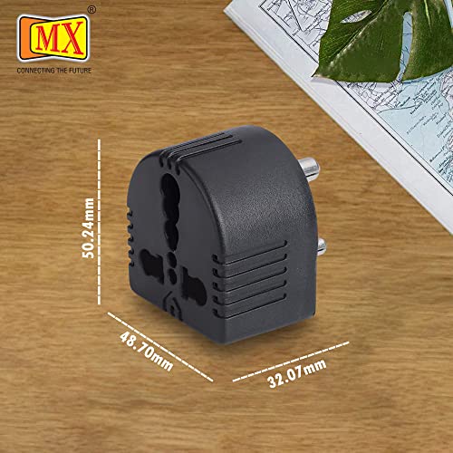 MX محول التوصيل العالمي MX بثلاث دبابيس يحول التيار من 5 أمبير إلى 15 أمبير بجسم مقاوم للهب ومصنوع من مواد عالية الجودة ومحول سفر متعدد الاستخدامات - Image 5