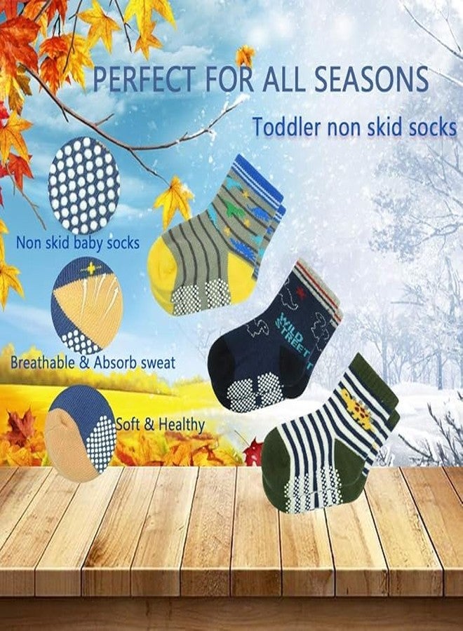 TERI BERI Baby Boys Grips Socks Kids Toddlers Infants Non Slip/Anti Skid Crew Cotton Socks (1-3 yrs, pack of 6) - Image 2