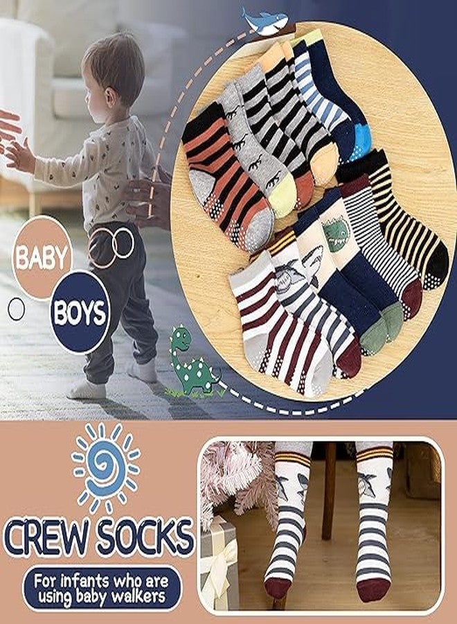 TERI BERI Baby Boys Grips Socks Kids Toddlers Infants Non Slip/Anti Skid Crew Cotton Socks (1-3 yrs, pack of 6) - Image 4
