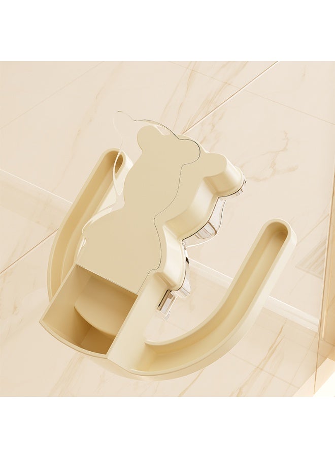 Noon East 3 Pack Plastic Hanging Shoe Organizer Shelf with Sticky Hanging Mounts, No Punching Hole Slipper Holder for Making Your Room Tidy, 9 x 3.6 x 9 cm, Cream/Silver - Image 5