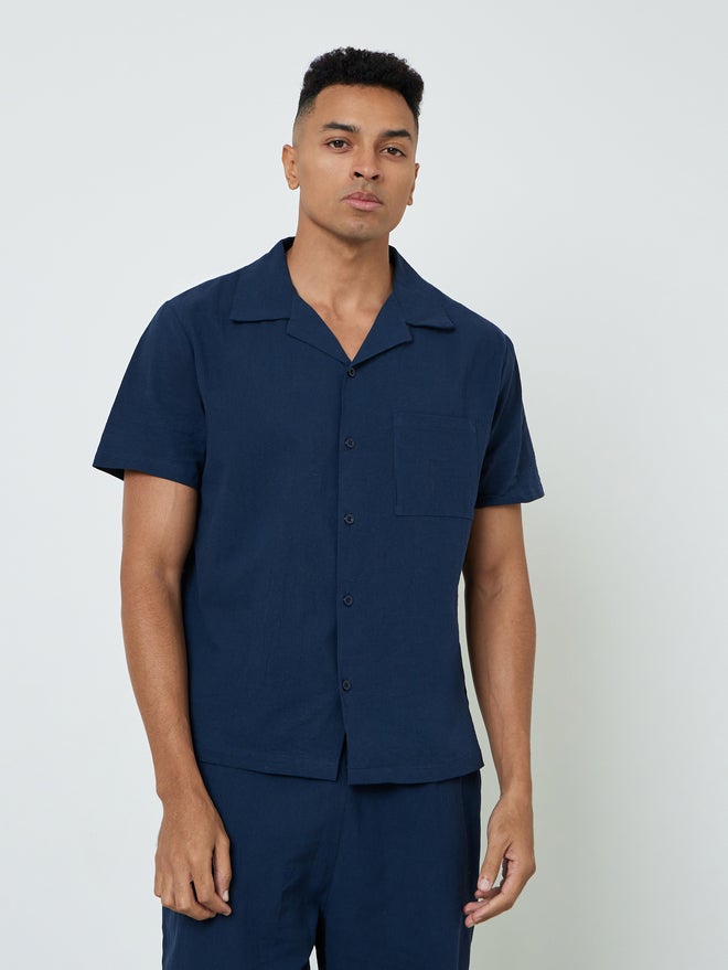 Styli Men Solid Pocket Detail Shirt and Pyjama Set - Image 3