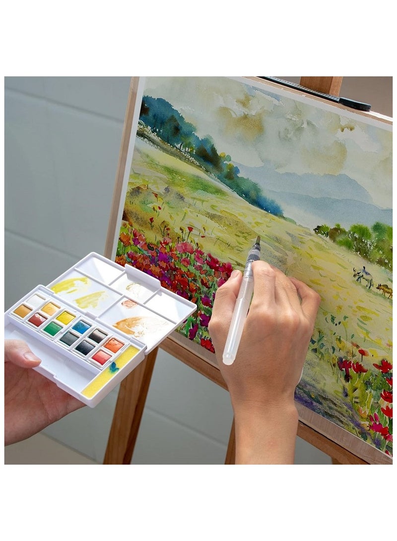 سوبيريور مجموعة ألوان مائية - 36 قطعة مع فرشاة رسم - الوان اكوريل حجر 36 لون - Image 5