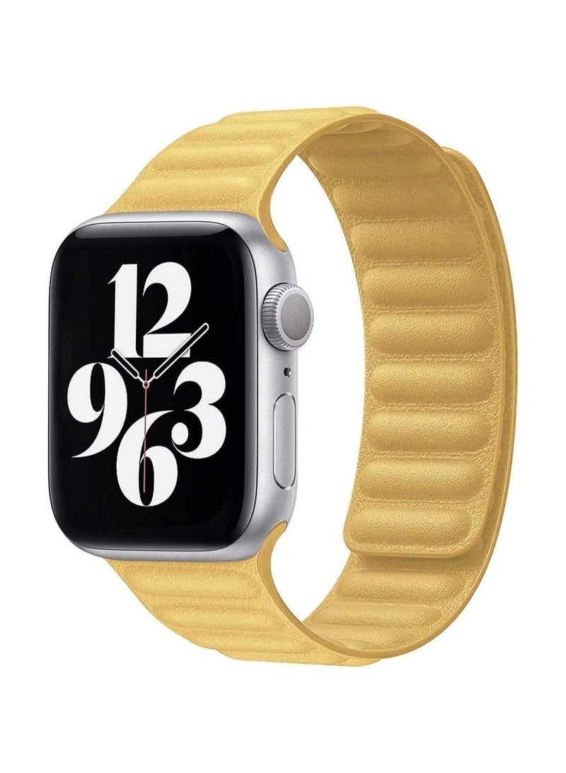 Gravity Adjustable Leather Loop Wristband with Strong Magnetic Closure for Apple Watch Series 1,2,3,4,5,6,SE 42/44mm - Image 2