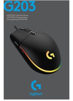 Logitech G203 Light Sync Gaming Mouse With Customizable RGB Lighting, 6 Programmable Buttons, Gaming Grade Sensor, 8 k dpi Tracking,16.8mn Color, Light Weight Black  - Image 4