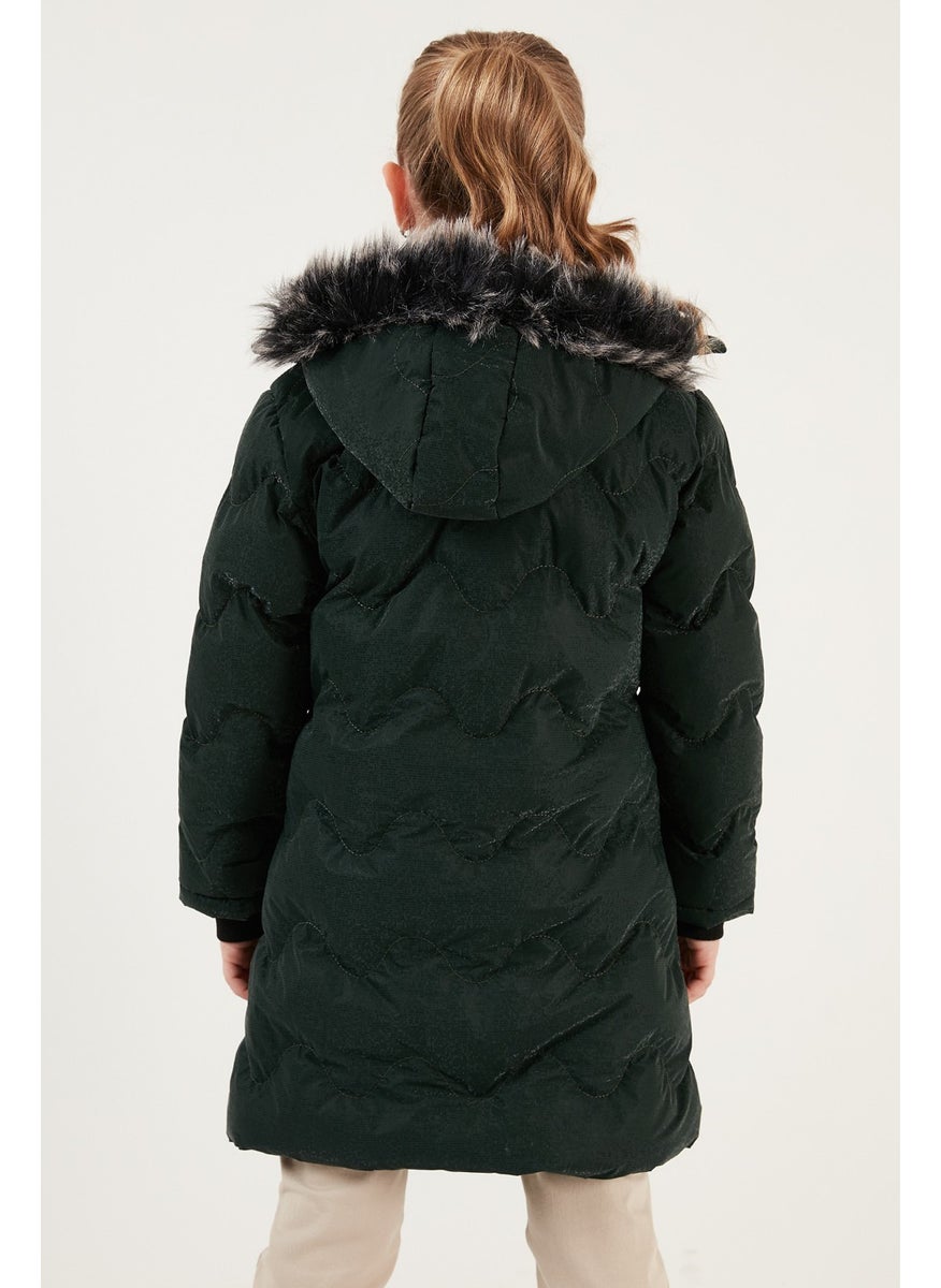 Lela Plush Lined Faux Fur Collar Removable Hooded Winter Coat Girls' Coat 5761905  - Image 5