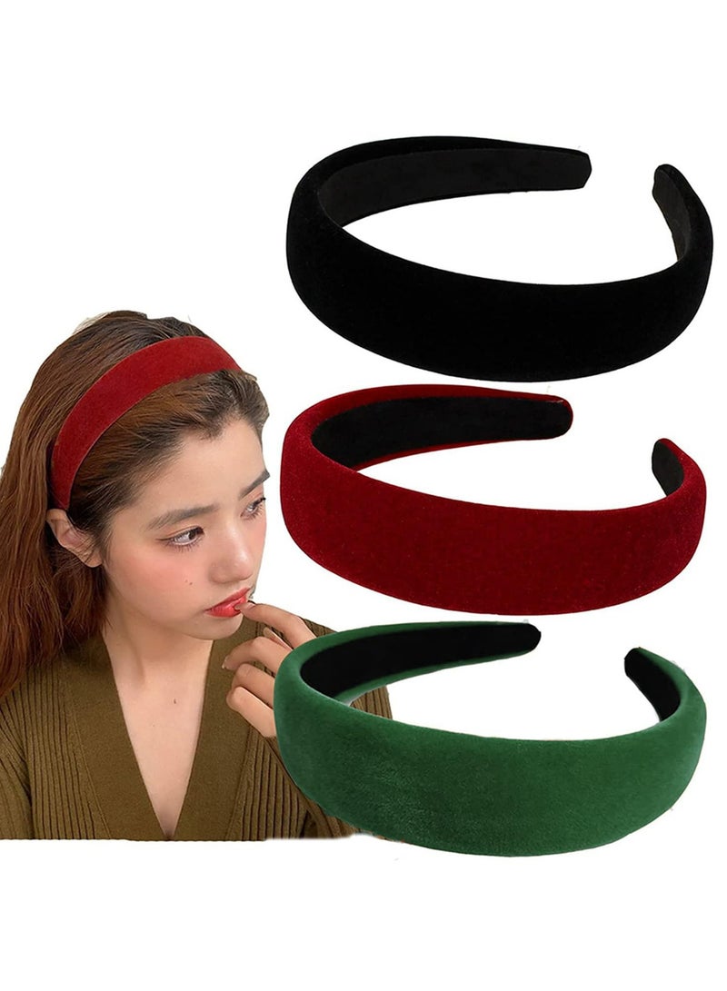Oasisgalore Velvet Wide Headbands for Women，Fashion Hairbands No Slip Headband for Women Girls，Hair Accessories - Image 1