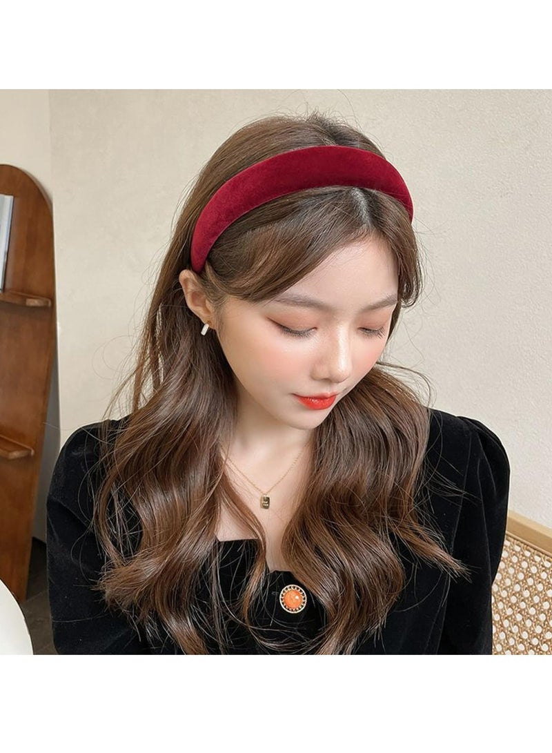 Oasisgalore Velvet Wide Headbands for Women，Fashion Hairbands No Slip Headband for Women Girls，Hair Accessories - Image 2