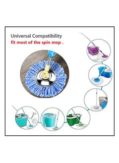 Zalcoon Spin Mop Replacement Head for 360°, Microfiber Mop Head Replacement Refills Round Shape Standard Size (Pack of 4 Pieces) (Red & White)  - Image 3