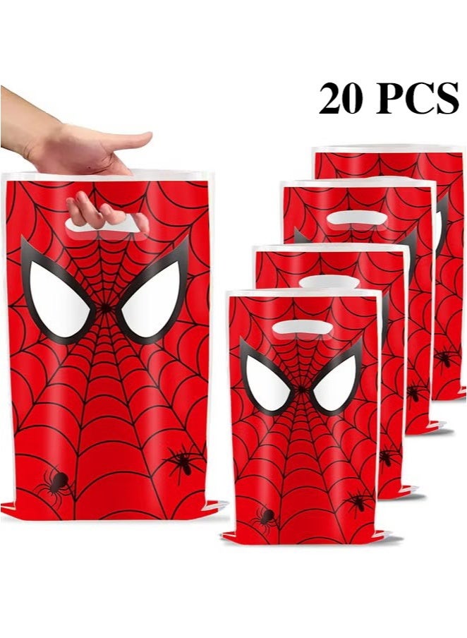OMEVE 20 PCS Red Spider-Man Birthday Party Supplies, Cartoon Candy Bags, Tote Bags, Children's Gift Bags, Adult Birthday Party Decorations - Image 1