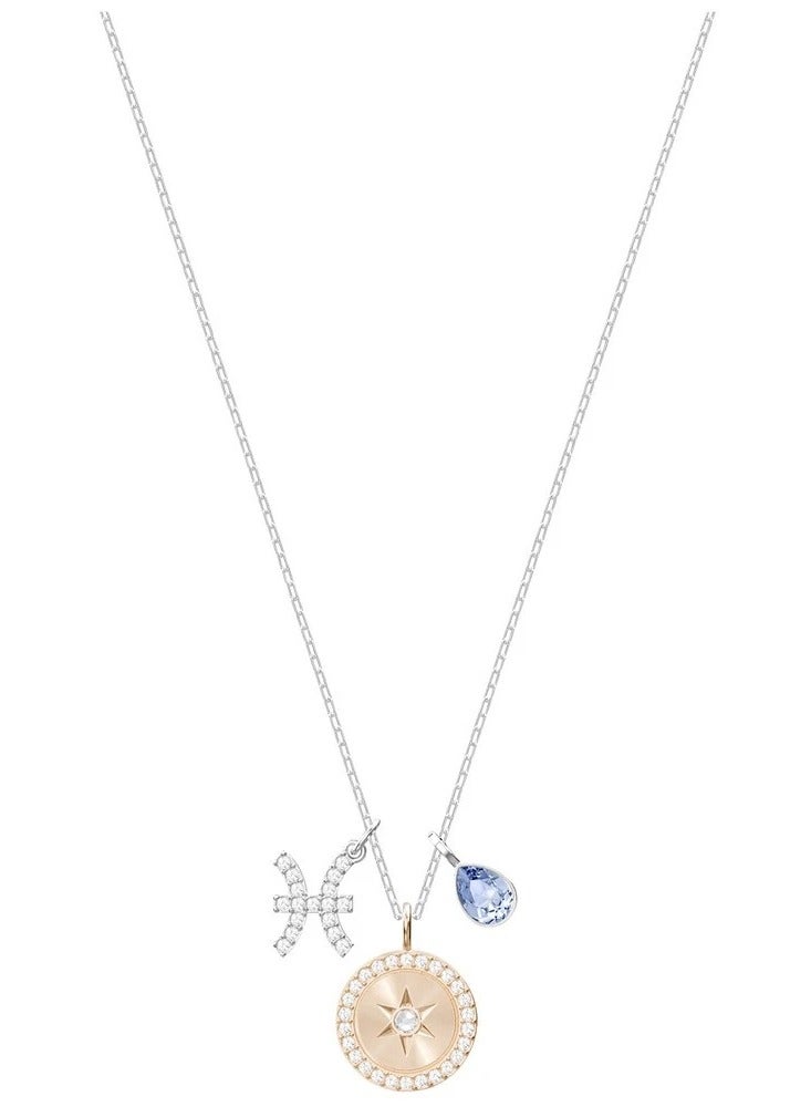 Swaro Pisces Zodiac Stone Studded Pendant Necklace - Image 1