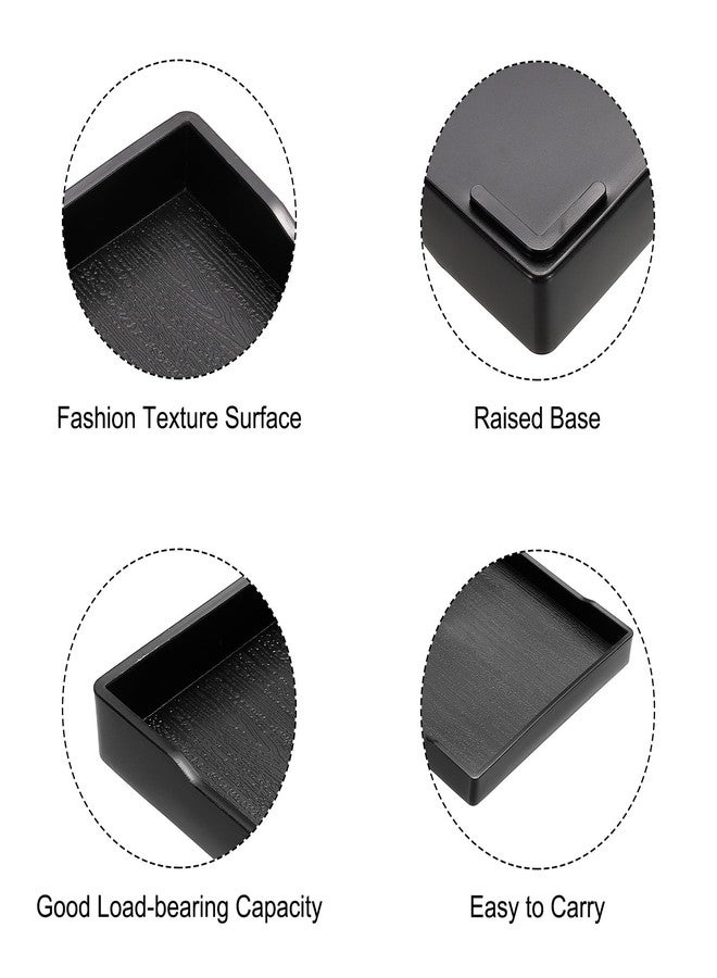 باتيكيل صينية طعام سريعة باتيكيل 9.7 × 7، صينية تقديم بلاستيكية مستطيلة متعددة الأغراض قابلة لإعادة الاستخدام للمطاعم والمطابخ المنزلية، لون أسود - Image 3
