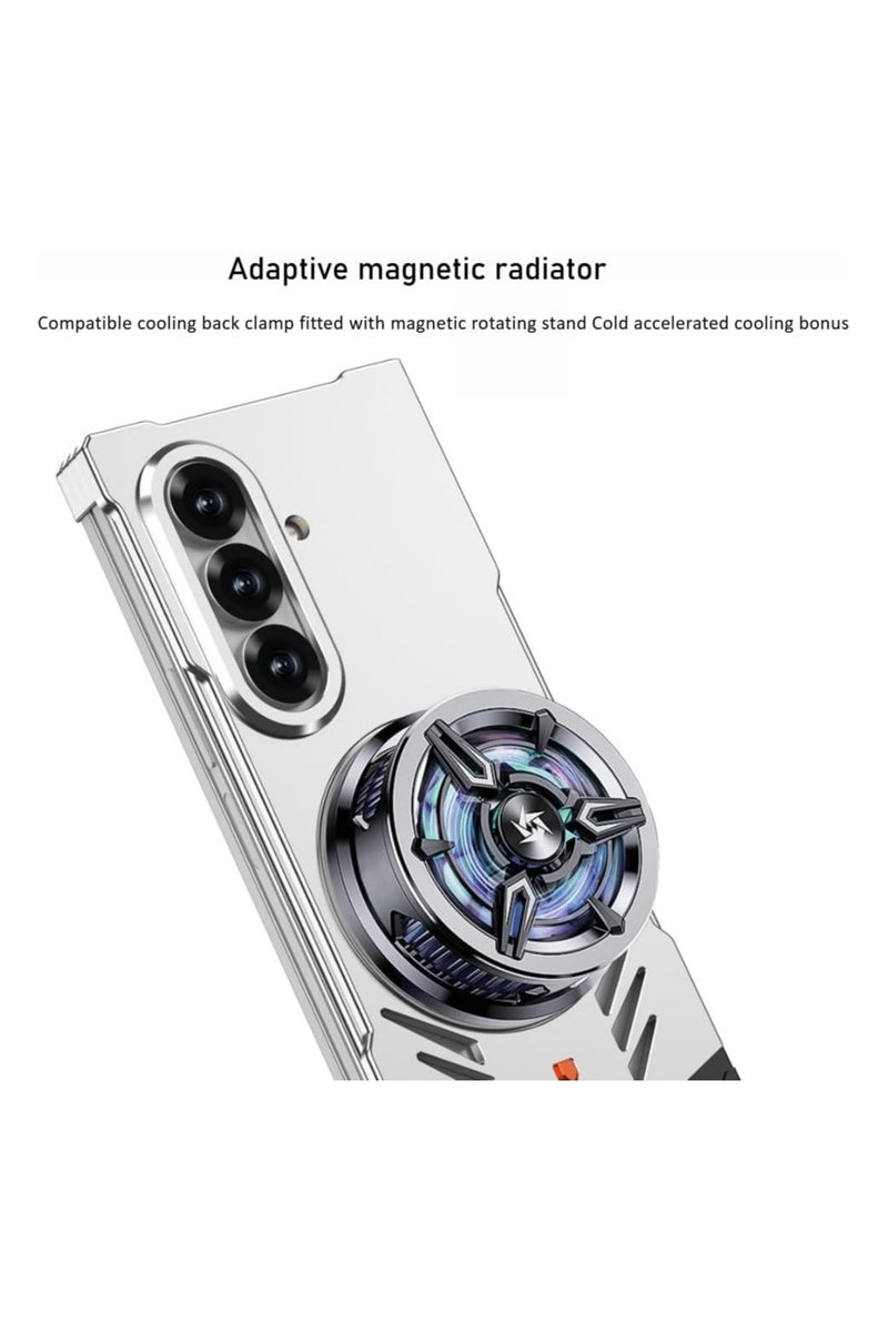 general Metal elastic snap-on case compatible with Samsung Galaxy Z Fold 7 protective case with rotating stand, stylish design with metal heat dissipation, frameless, drop-proof flip cover. - Image 4