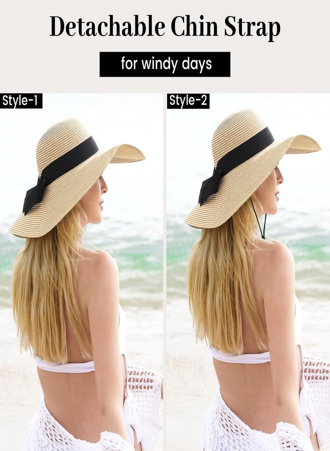 Pleneal Beach Hats for Women, Wide Brim Sun Straw Hat for Women UPF 50+ UV Sun Protection Floppy Sun Hat Foldable Roll up Cap - Image 5