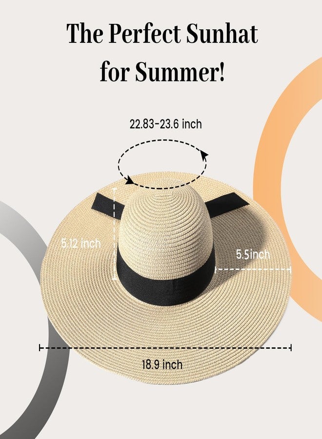 Pleneal Beach Hats for Women, Wide Brim Sun Straw Hat for Women UPF 50+ UV Sun Protection Floppy Sun Hat Foldable Roll up Cap - Image 4