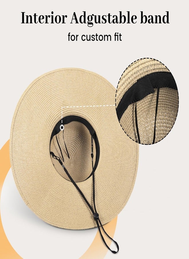 Pleneal Beach Hats for Women, Wide Brim Sun Straw Hat for Women UPF 50+ UV Sun Protection Floppy Sun Hat Foldable Roll up Cap - Image 3