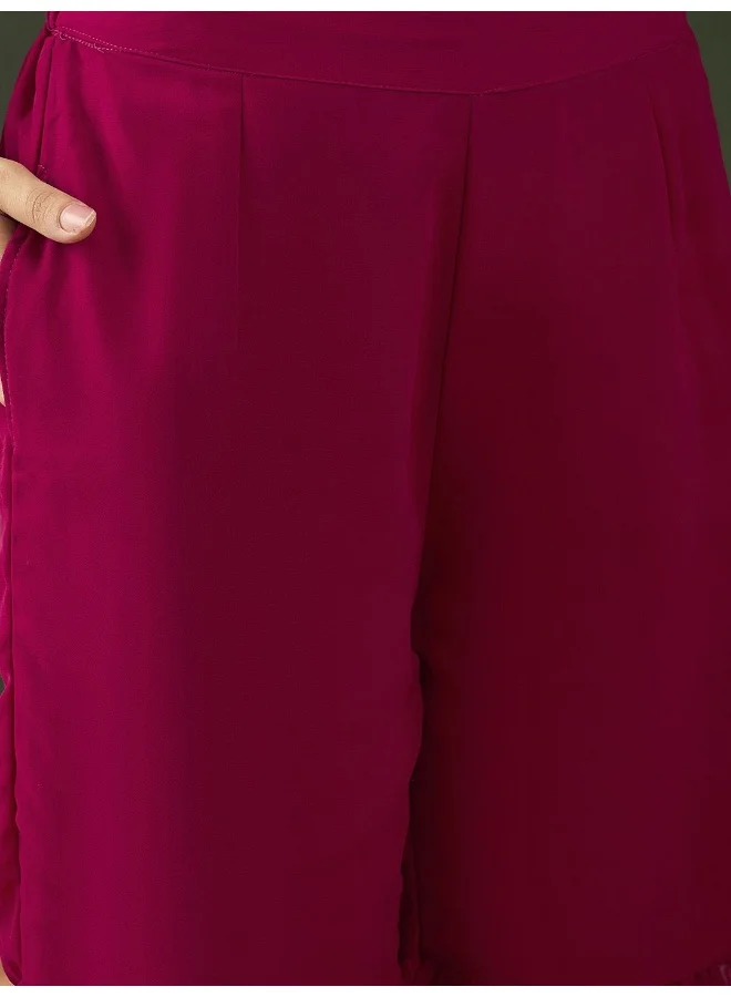أيه كيه إس Ethnic Motifs Embroidered Sequinned Kurta With Sharara & Dupatta
