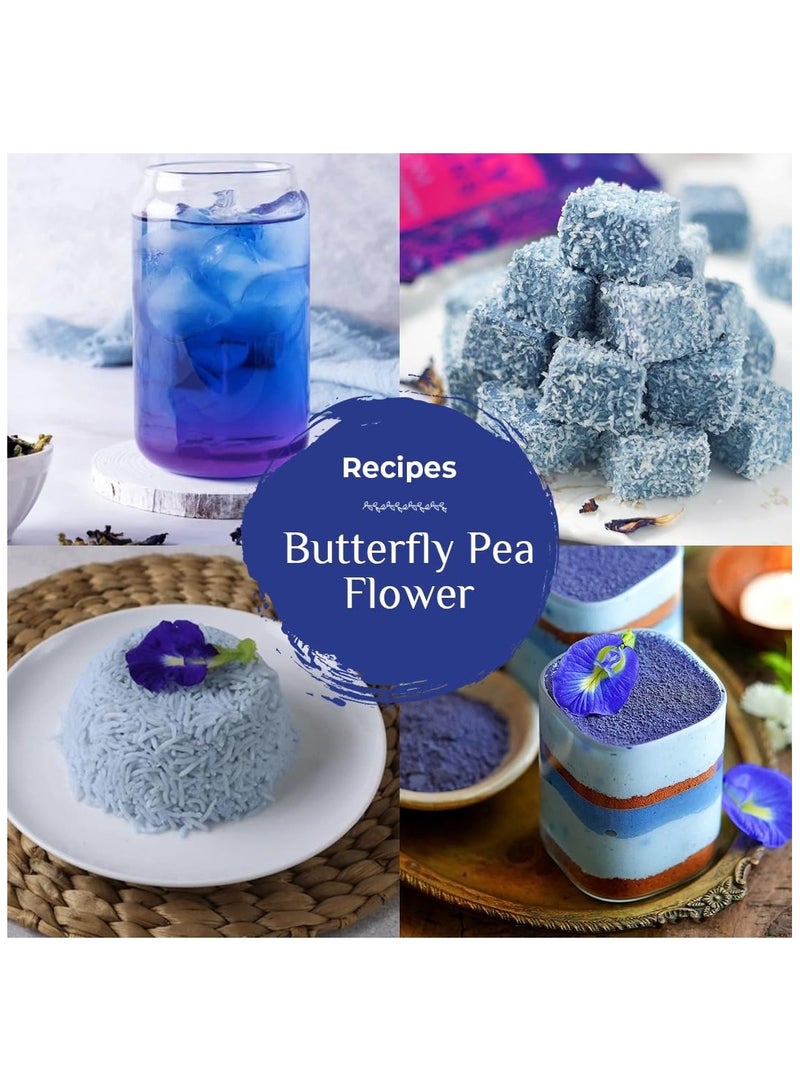 BLUE TEA Butterfly Pea Flower Tea 100 Tea Bags Plant Based ANTIOXIDANT RICH Aparajita Shankhpushpi Caffeine Free Detox Tea Flower Based Herbal Tea Non-GMO Vegan Featured In Shark Tank Ziplock Pouch - Image 3