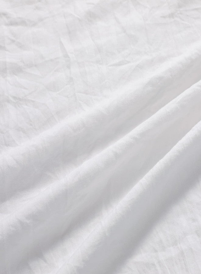 CAROMIO White Ruffled Duvet Cover Twin, 2PCS Soft Washed Microfiber Vintage French Country Duvet Cover Set for Kids Girls, White, 68x90 in - Image 5