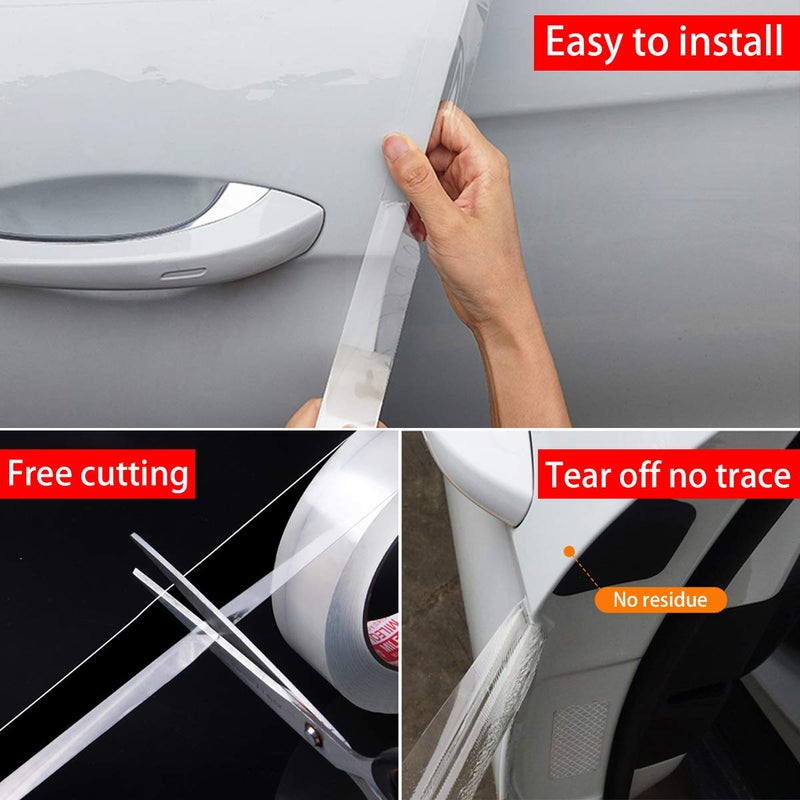 Storystore Storystore Universal Car Door Edge Guard Door Sill Protector, Automotive Anti-Collision Strip for Car Door Edge/Front and Rear Bumper/Door Sill Protector, Fits for Most Car, Transparent (4In x 33Ft)  - Image 3