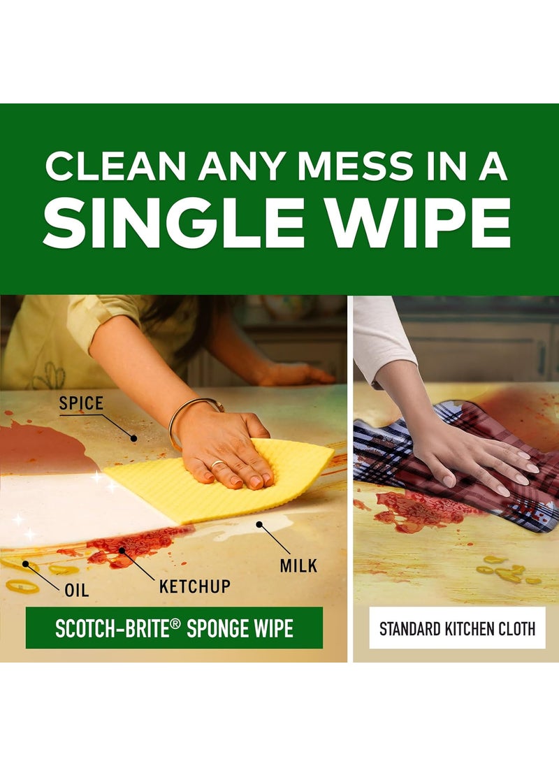 Scotch Brite ScotchBrite Sponge Wipe Resusable Kitchen Cleaning Sponge Easy to use Multi color Biodegradable pack of 10  - Image 3