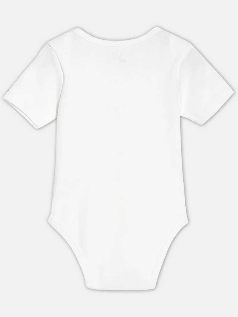 Broon Broon Infant Boys Blue and White Printed Organic Cotton Bodysuit Pack of 2