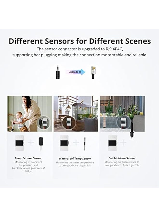 THR320 Origin Smart Temperature and Humidity Monitoring Switch,Compatible with Alexa  Google,RJ9 4P4C Interface - Image 4