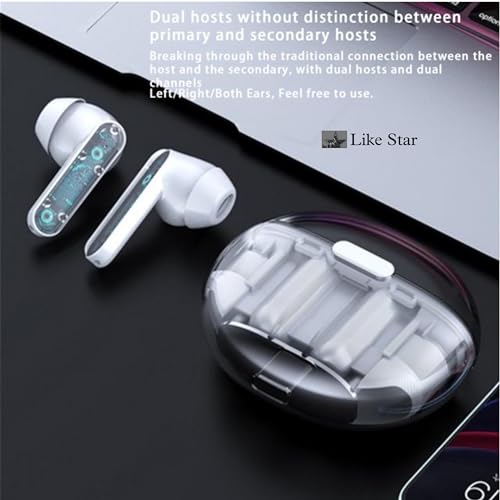 Like Star Butterfly TWS-Wireless Earphone, Bluetooth Earbuds with Transparent Design, 30 Hr Playtime with Fast Charging, Bluetooth 5.3 + ENC, 13mm HD BASS Drivers, IPX7 Sweat-Proof, Built-in Mic-Black - Image 5
