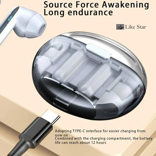 Like Star Butterfly TWS-Wireless Earphone, Bluetooth Earbuds with Transparent Design, 30 Hr Playtime with Fast Charging, Bluetooth 5.3 + ENC, 13mm HD BASS Drivers, IPX7 Sweat-Proof, Built-in Mic-Black - Image 4