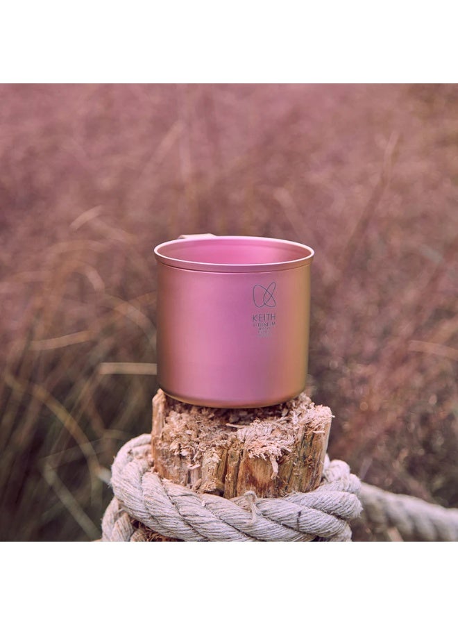 KEITH Titanium CC Colorful Mug Flamingo Pink, Double-Wall Titanium Coffee Mug 400ml Lightweight Thermal Cup - Image 2