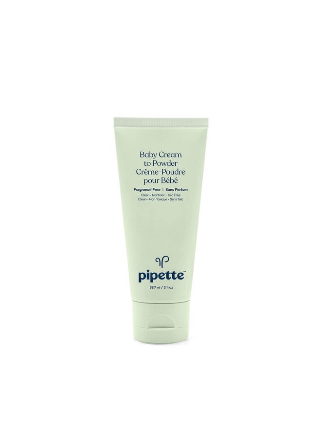 pipette Baby Cream To Powder Talcfree Baby Powder, Keep Baby'S Skin Happy, Squalane Helps Restore The Natural Balance Of Baby’S Skin, Fragrance Free, 3 Oz  - Image 1