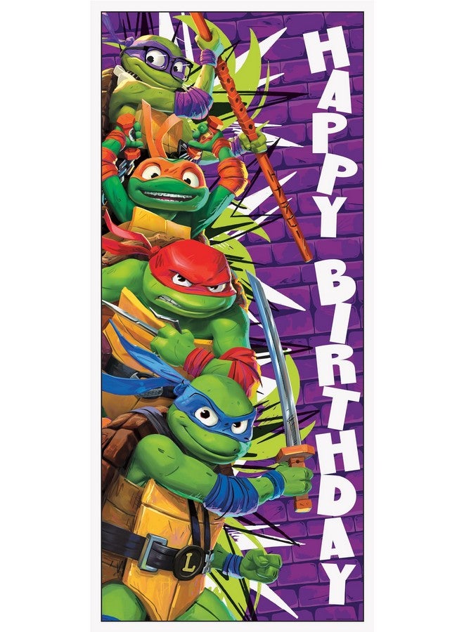 Unique Teenage Mutant Ninja Turtles Birthday Door Poster - 27" x 60", 1 Count | Eye-catching Party Decoration for Kid's Parties - Image 1