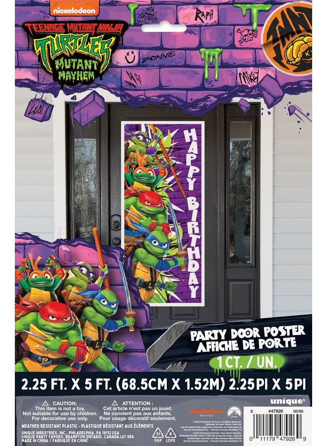 Unique Teenage Mutant Ninja Turtles Birthday Door Poster - 27" x 60", 1 Count | Eye-catching Party Decoration for Kid's Parties - Image 4