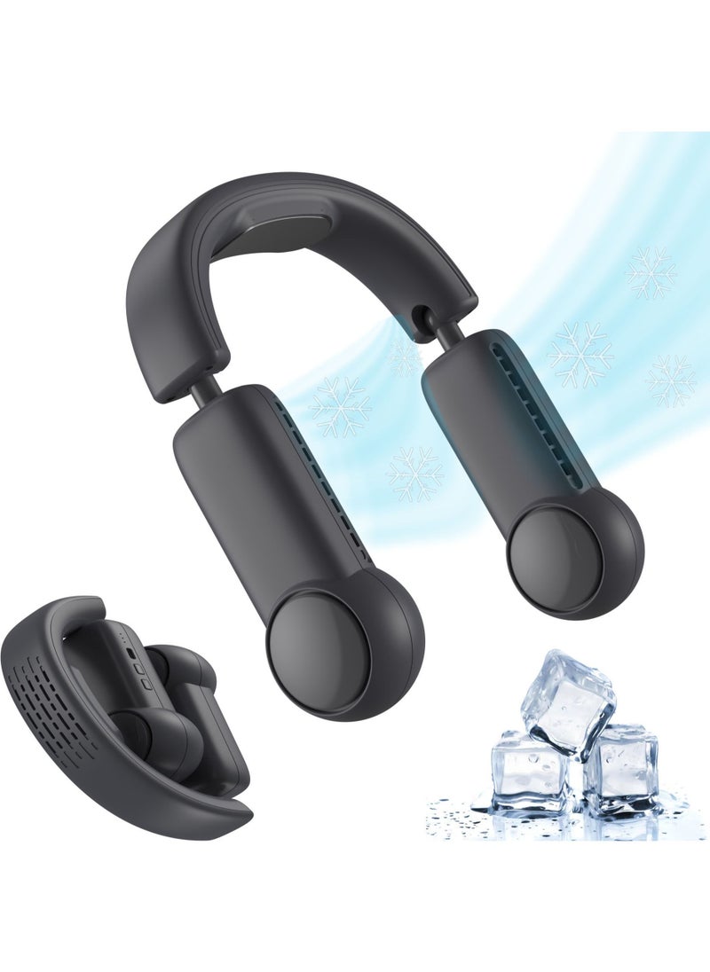 DMG TECH Portable Neck Fan, Vaneless Semiconductor Cooling Neck Fan,Collapsible Cooling Suspension Neck Fan, 3-speed 2-mode Noise-free Strong Airflow Neck Fan, Suitable for Outdoor Travel  - Image 1