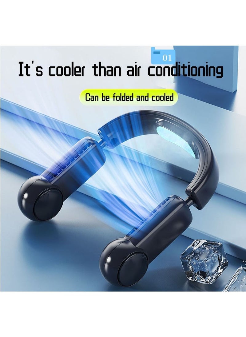 DMG TECH Portable Neck Fan, Vaneless Semiconductor Cooling Neck Fan,Collapsible Cooling Suspension Neck Fan, 3-speed 2-mode Noise-free Strong Airflow Neck Fan, Suitable for Outdoor Travel  - Image 4