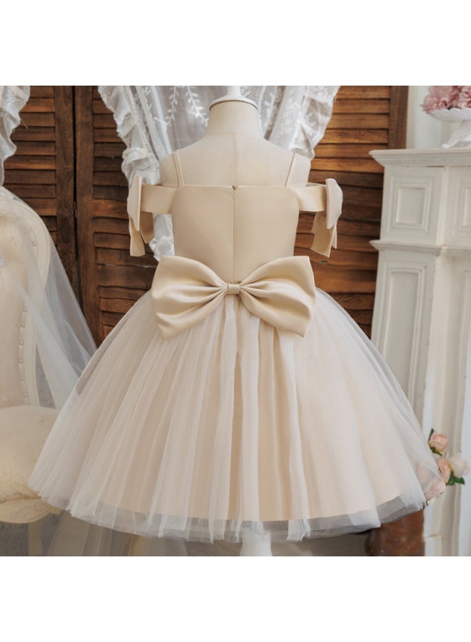 دوكو طفل فتاة الأميرة فستان - بلا أكمام الدانتيل توبو فستان الحزب للأطفال الصغار، فستان عيد ميلاد، فستان التول، فتيات فروك، الأطفال فستان الطفل، فستان Bowknot، 90 سم (0-3Y) - Image 4