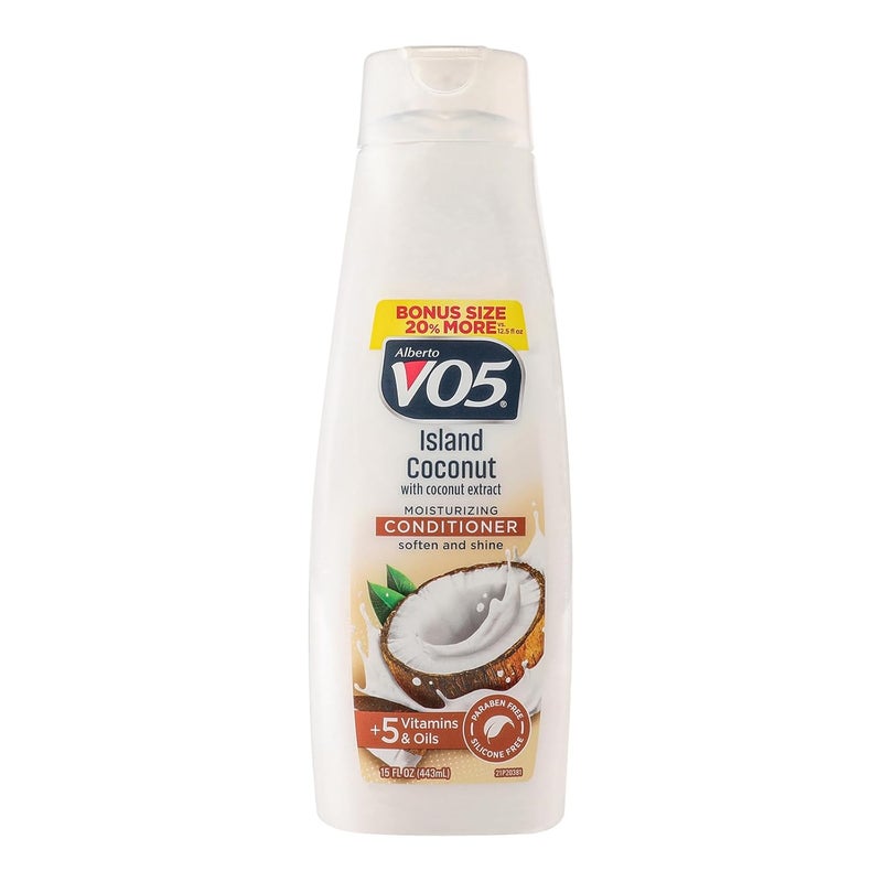 Alberto VO5 Island Coconut Revitalizing Conditioner  Hair Conditioner Formulated with Essential Vitamins and Oils  Tropical Fragrance  15 oz
