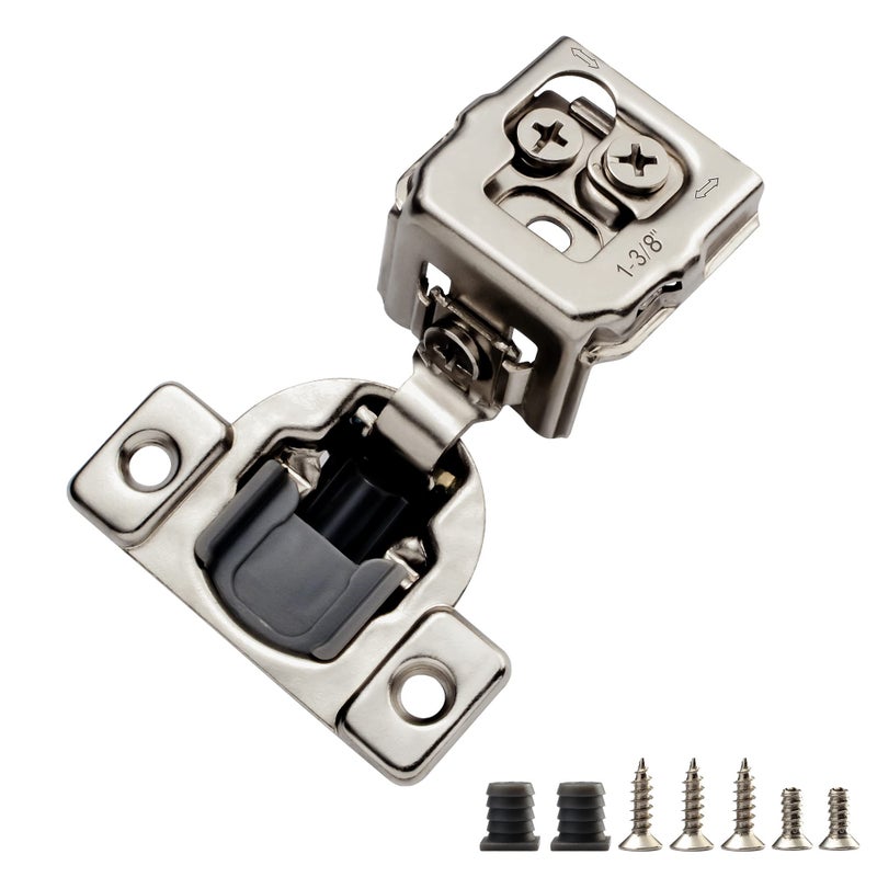 Stianc 10 Pack 1 3/8"" Overlay 3D Soft Close Hinges For Face Frame Kitchen Cabinet  3 Way Adjustability  Quiet Self Closing Door  105 Degree - Image 1