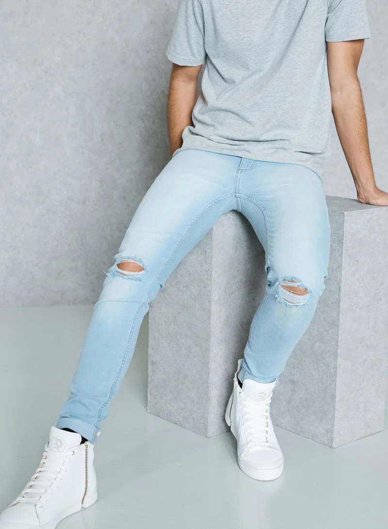 Cheap Monday Him Spray Skinny Fit Light Wash Jeans