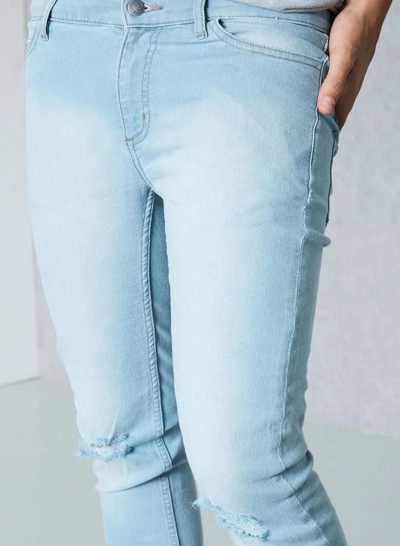 Cheap Monday Him Spray Skinny Fit Light Wash Jeans