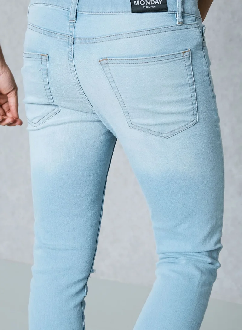 Cheap Monday Him Spray Skinny Fit Light Wash Jeans
