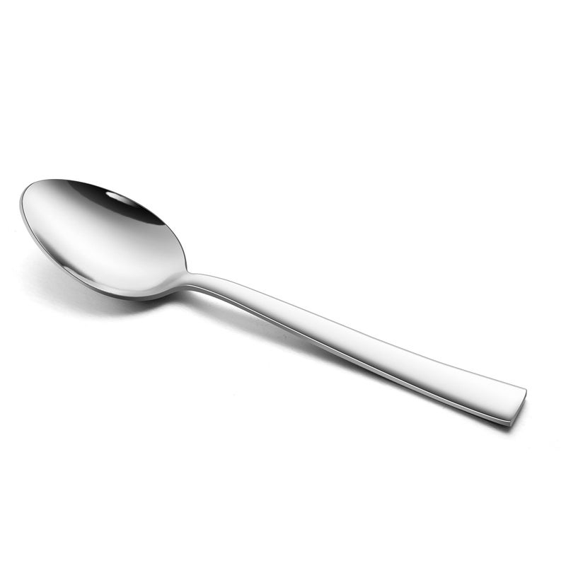 Herogo Teaspoons Stainless Steel Teaspoons Set of 12 14 cm Coffee Spoon for Coffee Tea Dessert Cake Square Handle Smooth Edge  Heavy Duty Rust Free  Dishwasher Safe Metal Silver