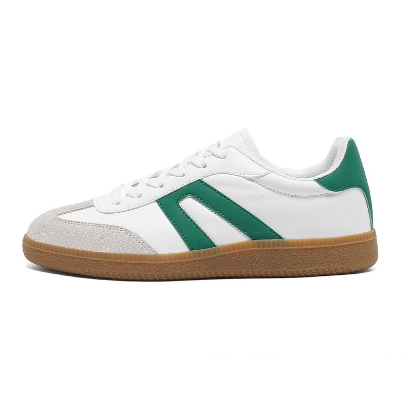 OFG Women's Retro Gum Sole Fashion Sneakers-Lace Detail Casual Retro Walking Shoes-Gum Sole Casual Tennis-Anti Slip Trainersï¼ˆGreen/White,10ï¼‰ - Image 4