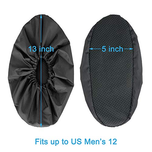 LINKEASE Reusable Boot & Shoe Covers Water Resistant Non Skid and Washable for Real Estate Contractors to Keep Floors Carpets Footwear and Rooms Clean - 5 Pairs (Large, Black) - Image 5