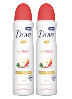 Pack Of 2 Dove Deodorant Spray Go Fresh with Apple And White Tea Scent 150ml
