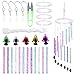 Swpeet Swpeet 65Pcs Colorful Wind Chimes Tubes Parts and Transparent Top Circles of Wind Chime with 21 Yard Wind Chime Wire,  - Image 2